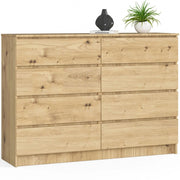 Cassettiera AKORD K140 Quercia Artisan 138 cm 8 cassetti 138x40x99 cm