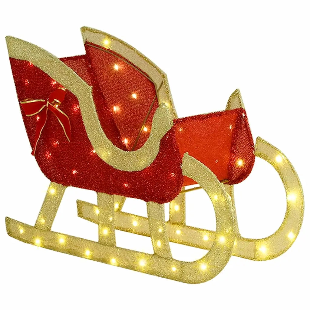 Slitta trainata da renna con 200 LED Bianco caldo Tessuto