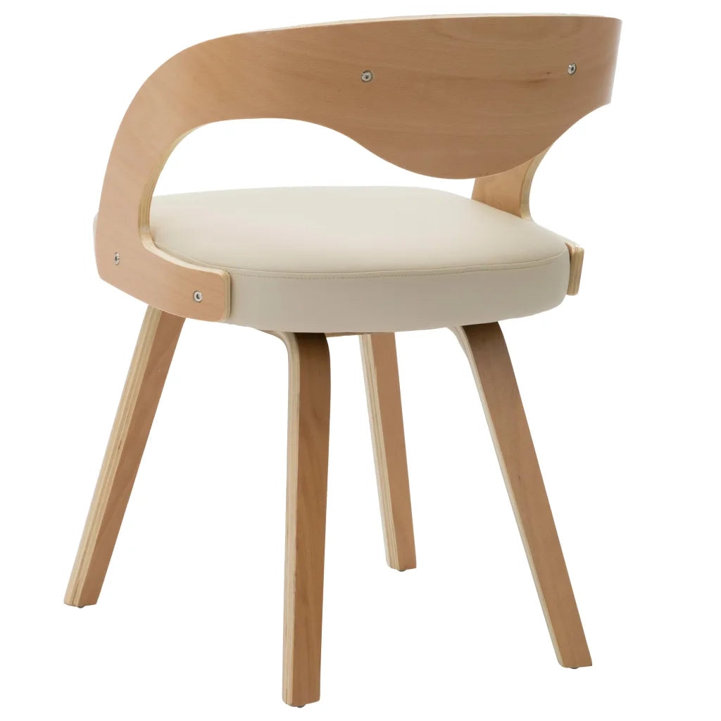 Sedie da Pranzo 6 pz Crema in Legno Piegato e Similpelle 278845