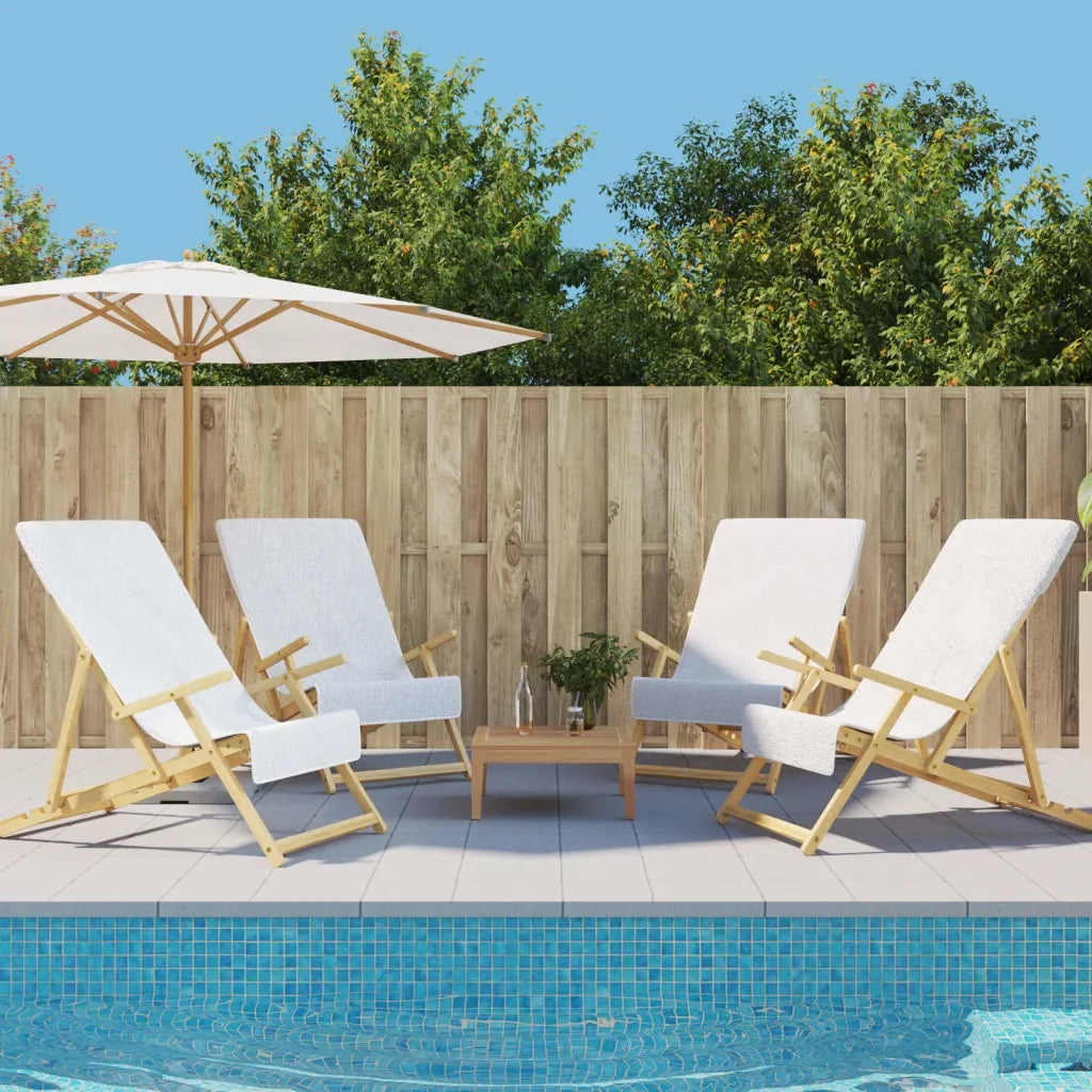 Asciugamani da Spiaggia 4 pz Bianchi 60x135 cm Tessuto 400 GSMcod mxl 126581