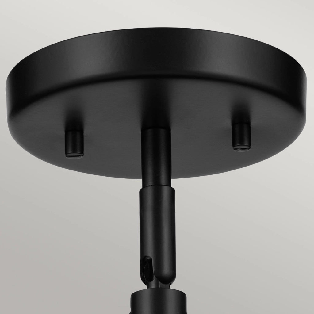 Lampada loft nera cupola vetro opale E27 NIVA Kichler