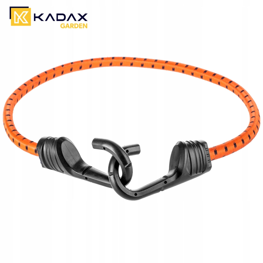Corda elastica in gomma KADAX con gancio, 48 cm, per il fissaggio di teloni e tenditori per bagagli.