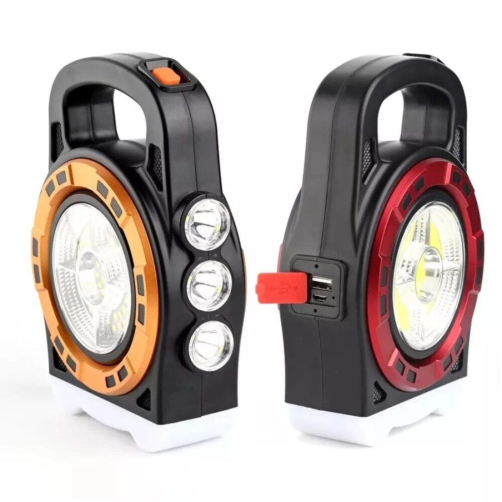 Lampada di emergenza pannello solare torcia ricaricabile 100 led COB 20W - 6678C