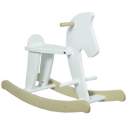 Cavallo a Dondolo in Legno per Bambini 1-3 Anni ¨C zephmum ¨C Bianco 68x26.5x48 cm