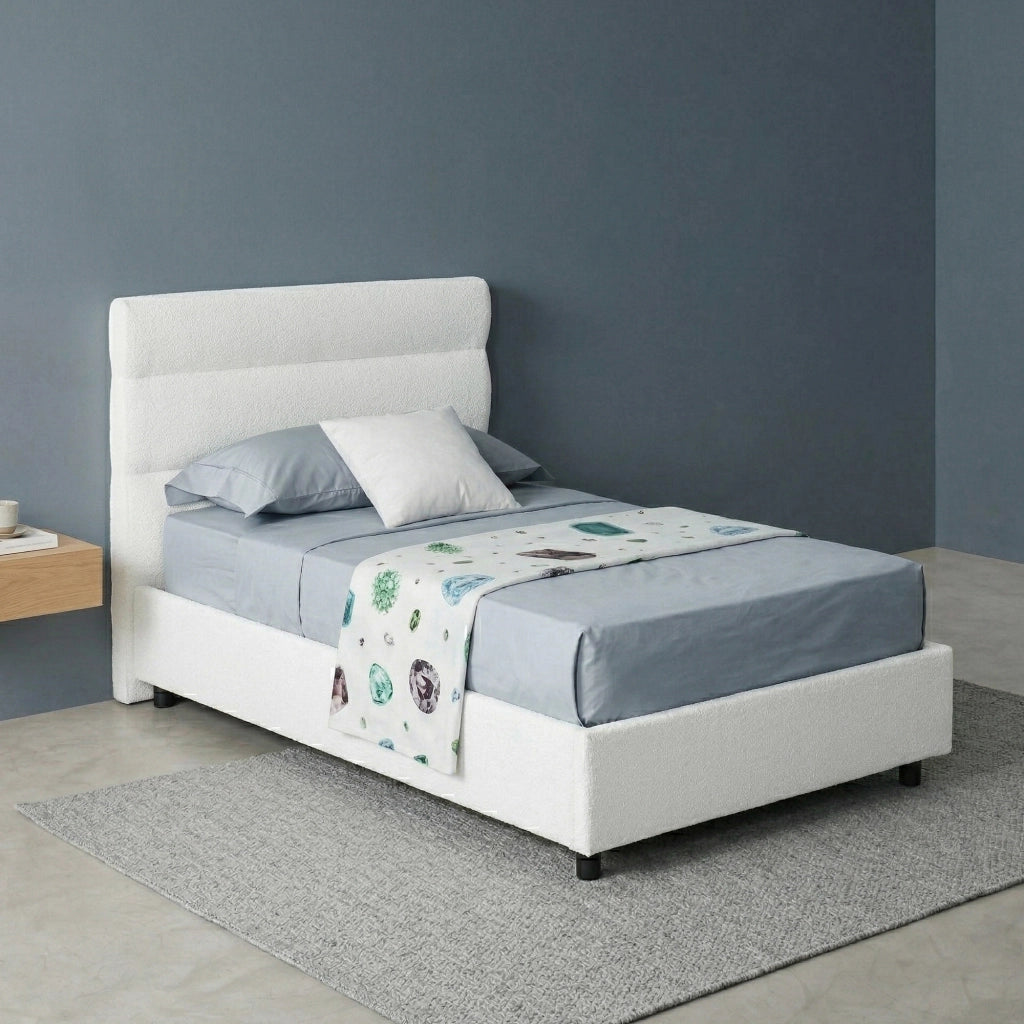 Brendola, Letto Singolo Materasso Incluso Made in Italy, Bianco