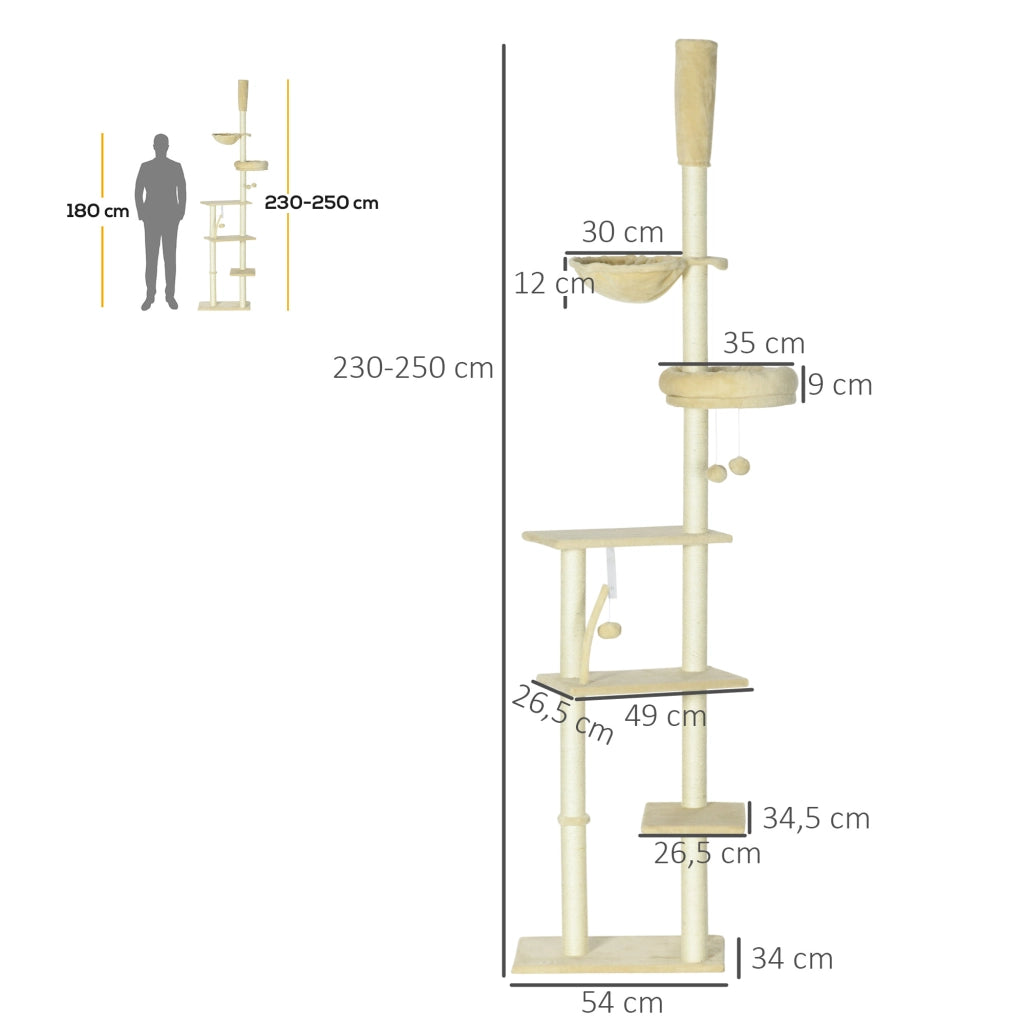 ¨¢rbol para Gatos ¨C zephmum ¨C Beige 230-250 cm