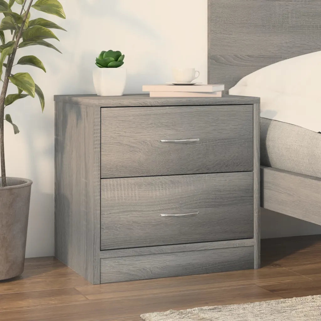 Comodino-Tavolino da notte Grigio Sonoma 40x30x40 cm in Truciolato 636847