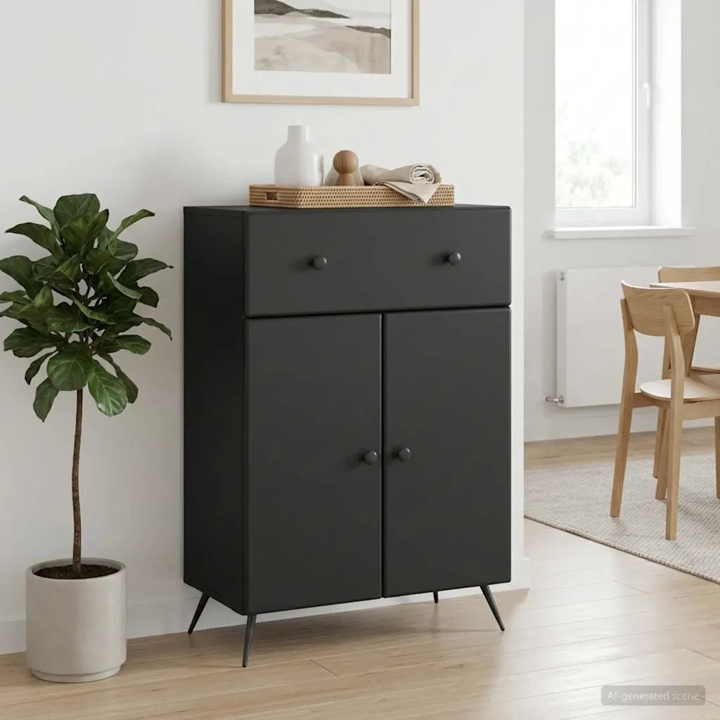 Credenza Nero 66 x 34,5 x 90 cm Legno ingegnerizzato 895556