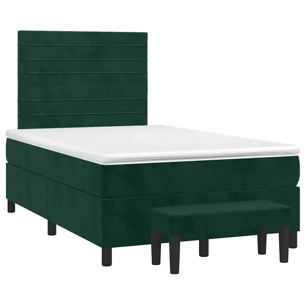 Giroletto a Molle con Materasso Verde Scuro 120x200 cm Velluto 3137896