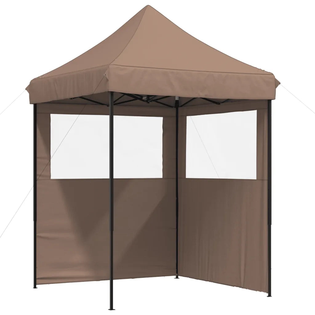 Tendone per Feste Pieghevole Pop-Up con 2 Pareti Marrone 4004996