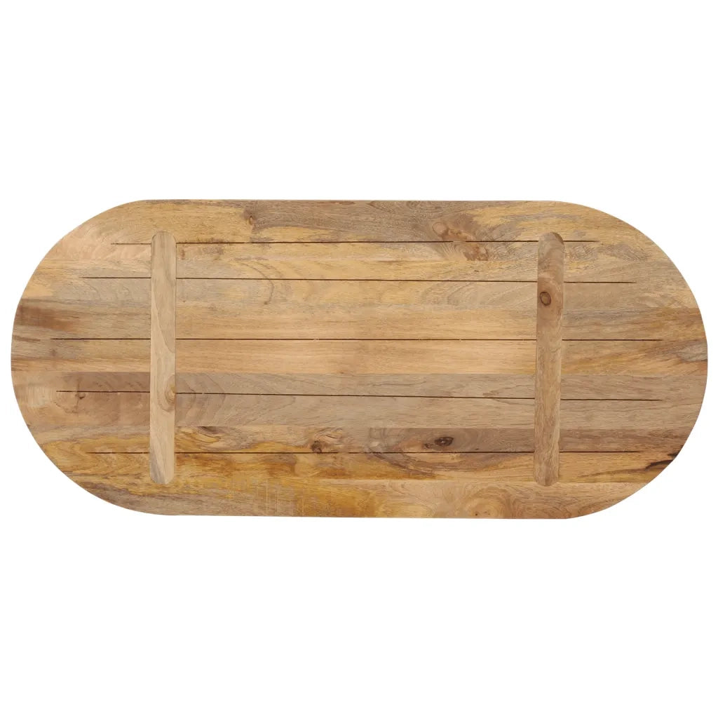 Piano Tavolo 80x40x3,8 cm Ovale in Legno Massello di Mango 370132