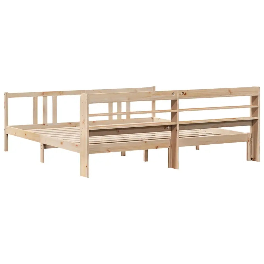 Giroletto con Testiera 200x200 cm in Legno Massello di Pino 3306718