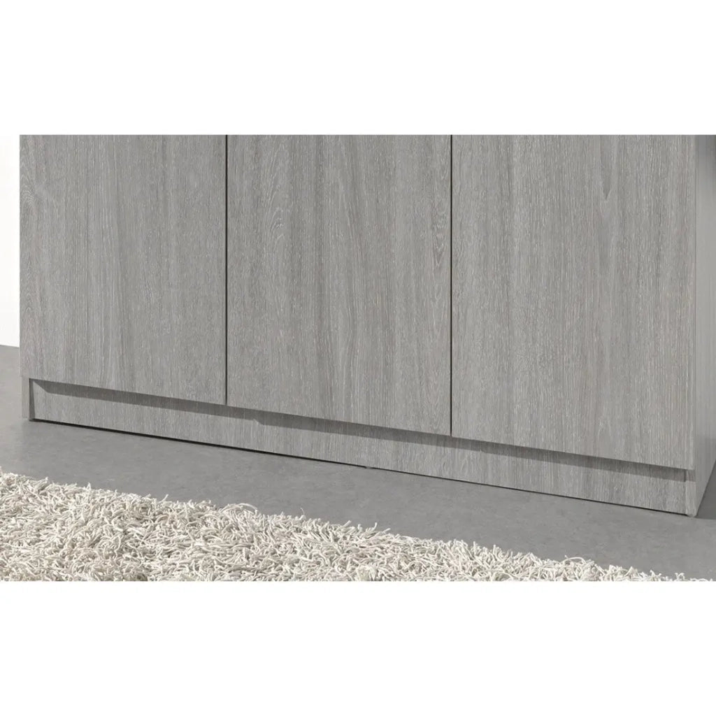 Armadio REY – 3 porte – 120×180 cm – Rovere grigio – Stile scandinavo