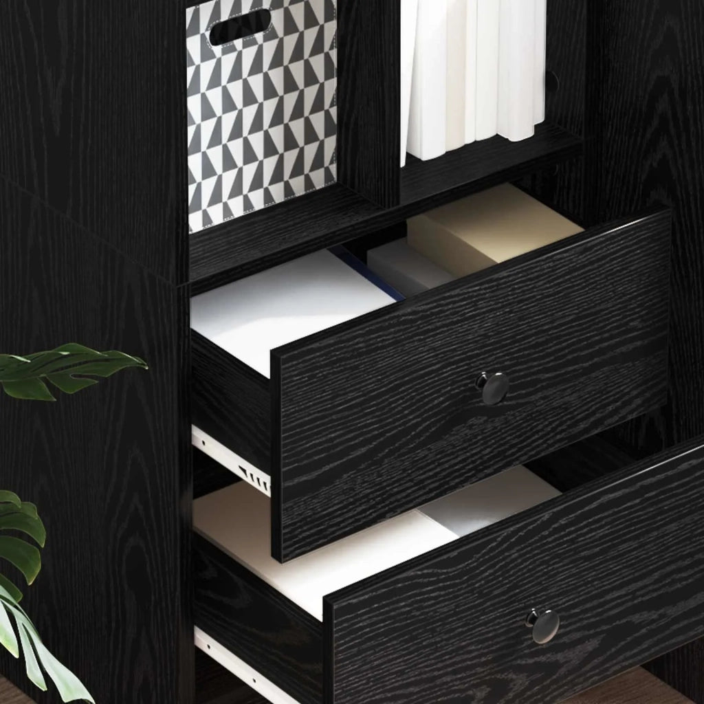 Credenza | Madia | Buffet da pranzo | Armadio da pranzo con cassetto Rovere Nero 45,5 x 34 x 127 cm