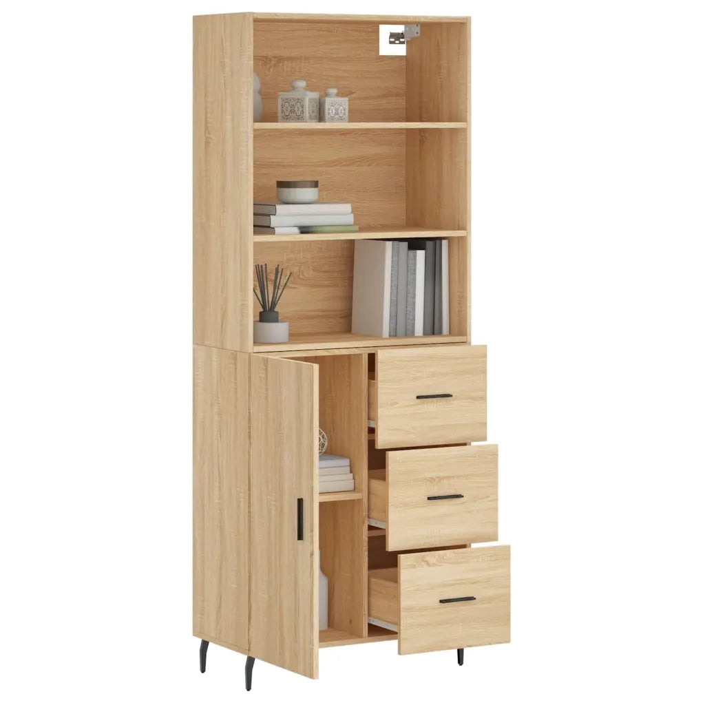 Credenza Rovere Sonoma 69,5x34x180 cm in Legno Multistratocod mxl 125720