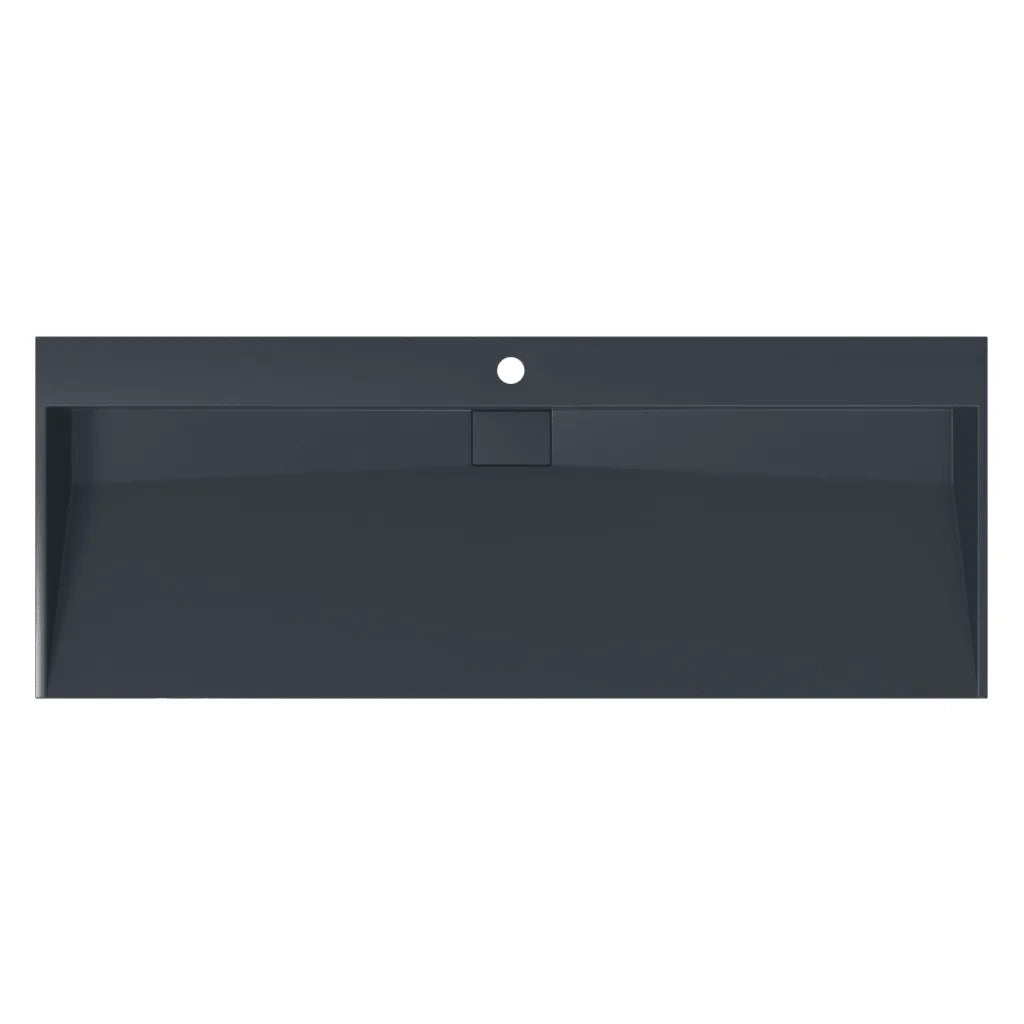 Lavandino 120x46x11 cm Blocco in Marmo/Minerale Antracite CFW9775268