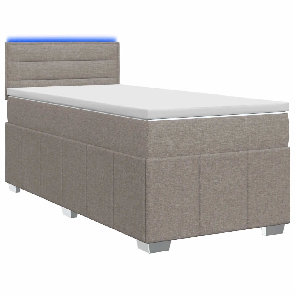 Letto box spring con materasso Tortora 80 x 200 cm Tessuto 3452541