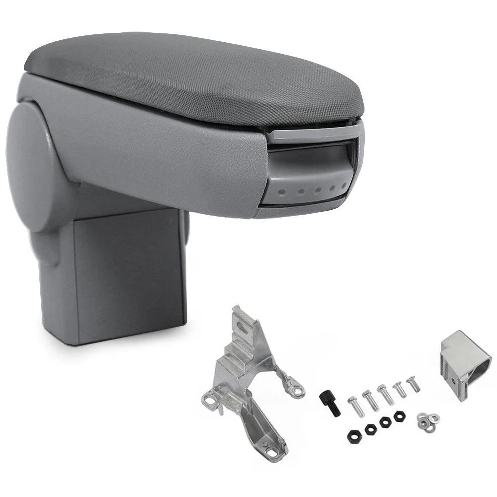 Bracciolo centrale per Golf IV / Bora / New Beetle con scomparto imbottito in tessuto grigio 03_0000481