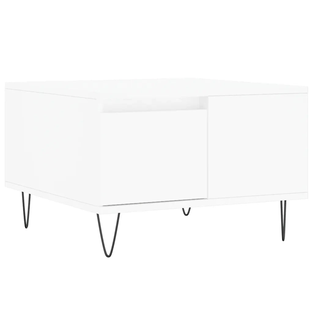 Tavolino da Salotto-Tavolino da soggiorno-Tavolo Bianco 55x55x36,5 cm in Legno Multistrato 641081