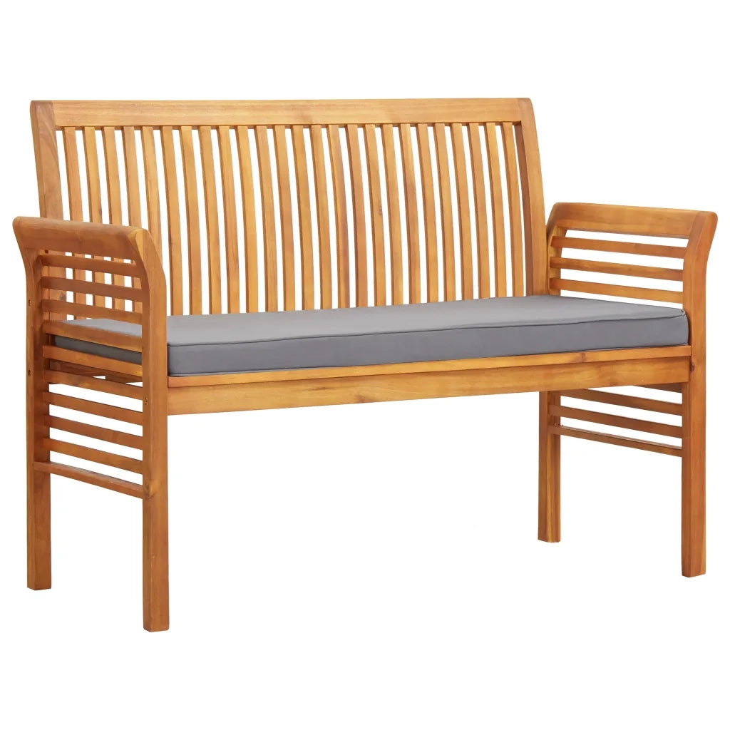 Set da Pranzo per Esterni con Cuscini in Legno Massello Acacia 3120460