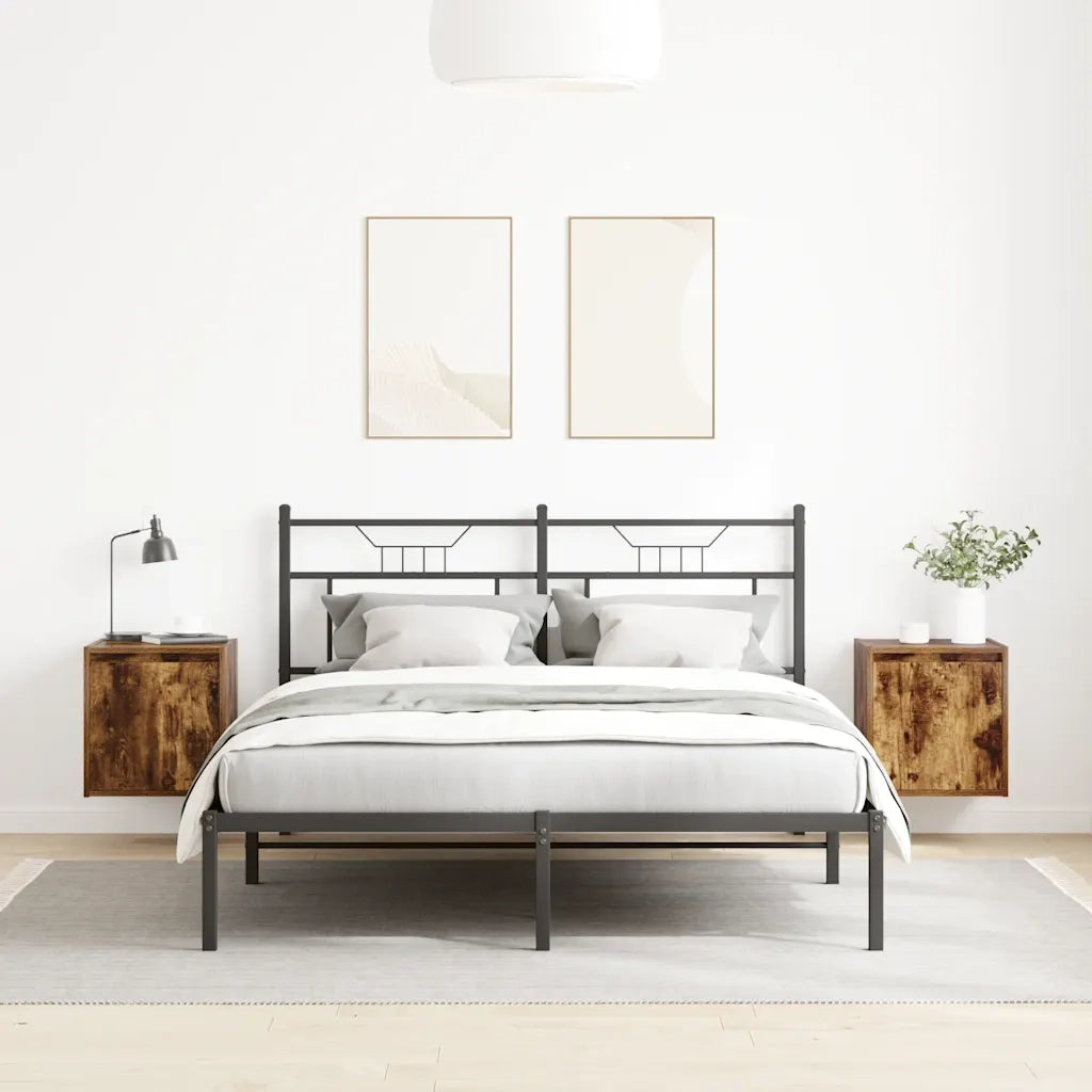 Comodini a Muro 2 pz Rovere Fumo 38x34x40 cm 861238