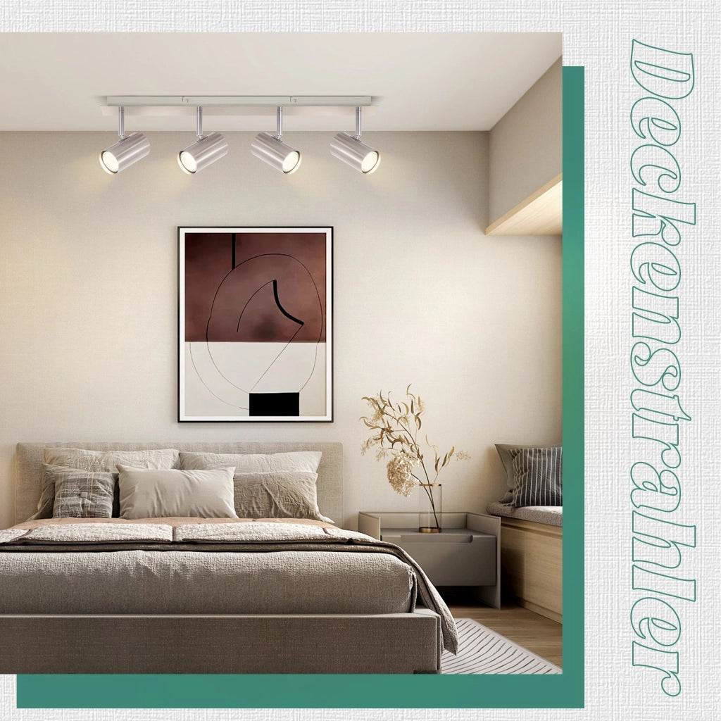 ZMH Faretto da soffitto nichelati 4 luci GU10 orientabili 330° stile moderno per soggiorno camera letto senza lampadina