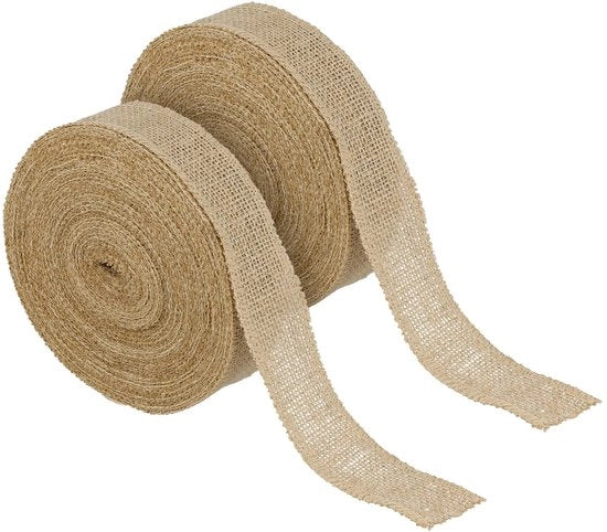 Set di Lint di Juta 4 cm x 20 m - Juta Naturale - Lint Decorativo - Marrone - 2-Pack - Sostenibile e Versatile per Progetti Artigianali