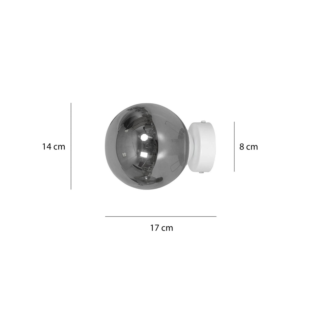 Applique Emibig Rossi vetro bianco fumo E14 1 luce IP20