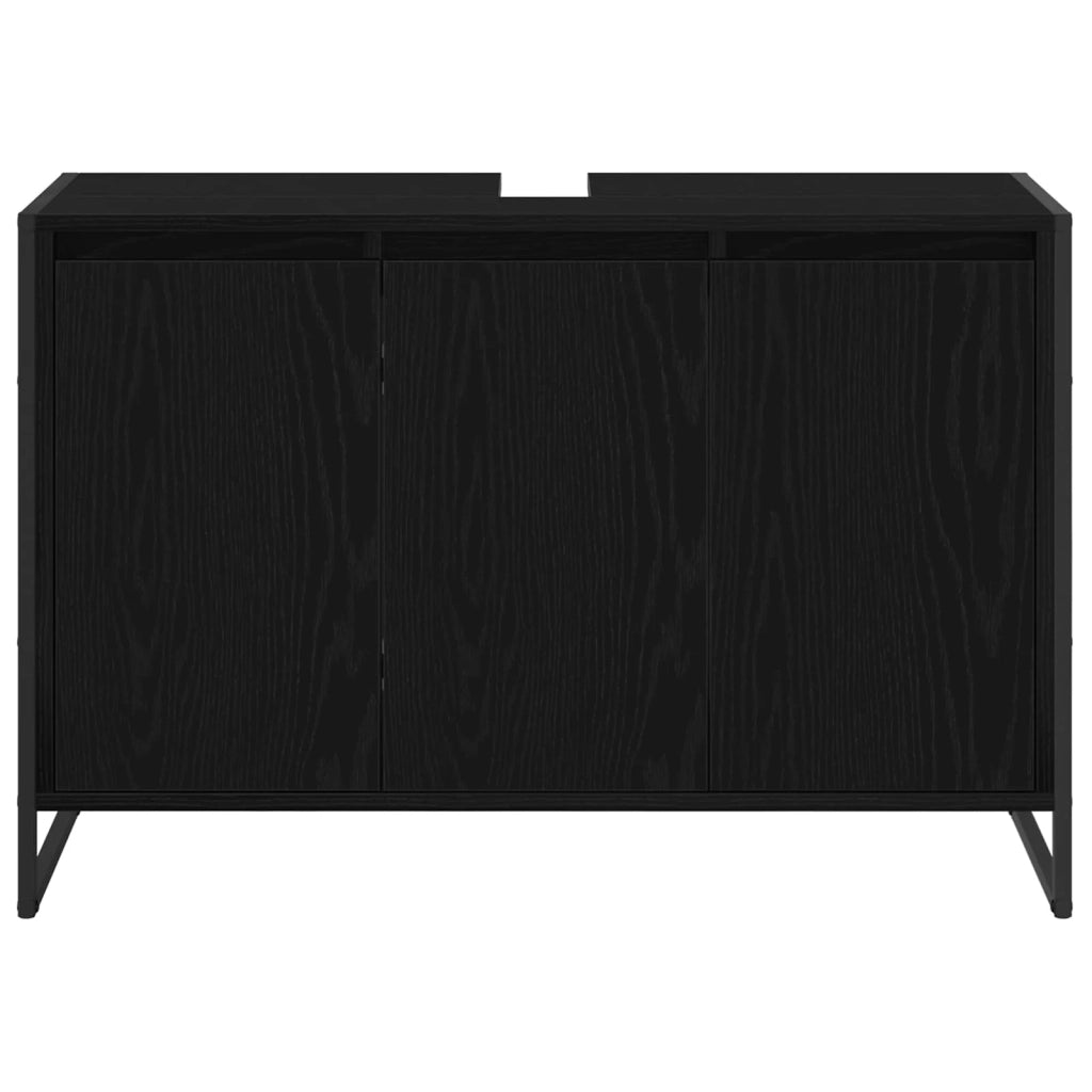 Mobile da Bagno Rovere Nero 90 x 30 x 60 cm Legno multistrato