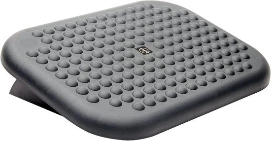 Sostegno per piedi ergonomico regolabile con effetto antiscivolo e massaggio per ufficio in nero