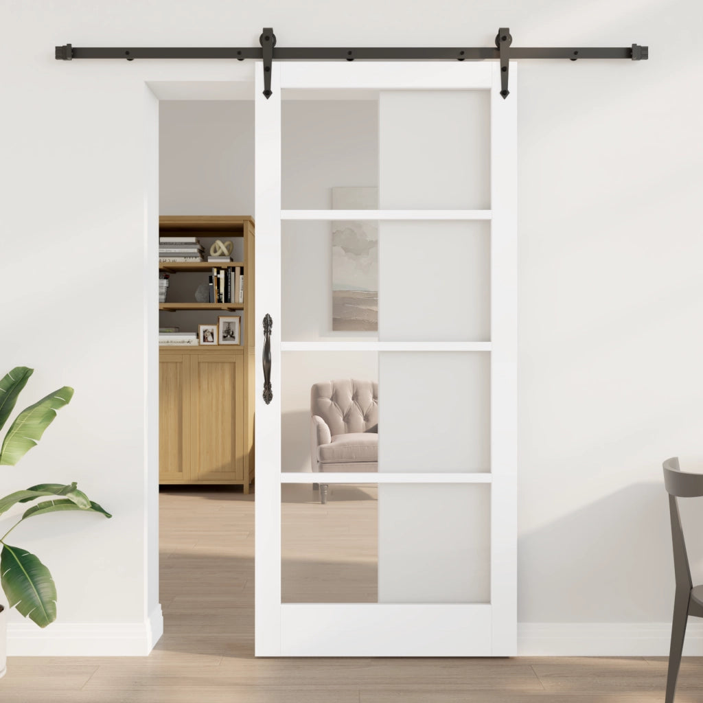 Porta Scorrevole con Set di Ferramenta "ORKDAL" Bianca 93x211 cm
