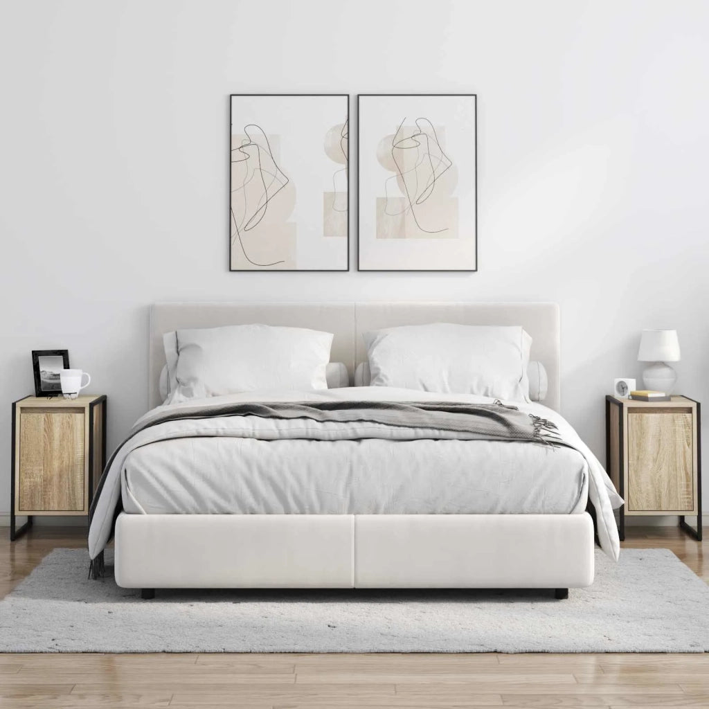 Set di 2 Comodini | Armadio da Notte | Mobiletto da notte Sonoma 39,5 x 30 x 50 cm Legno multistrato