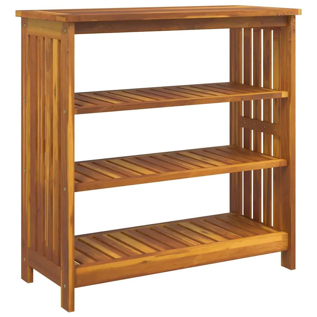 Mobiletto da giardino in legno massello di acacia con pratici ripiani 90 x 40 x 90 cm stile moderno legno marrone 02_0058498