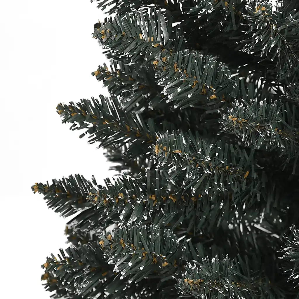 Albero di Natale Artificiale-Albero Natalizio Sottile con Base Verde 150 cm PVC