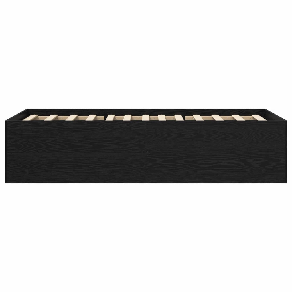 Struttura letto a pavimento Rovere Nero 80 x 200 cm 3429539
