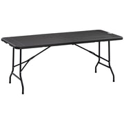 TAVOLO DA GIARDINO PIEGHEVOLE PER 6 PERSONE IN ACCIAIO E HDPE, 180X75.5X73CM, GRIGIO SCURO