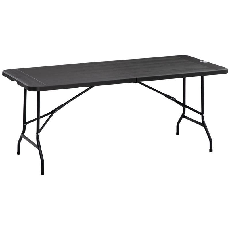 TAVOLO DA GIARDINO PIEGHEVOLE PER 6 PERSONE IN ACCIAIO E HDPE, 180X75.5X73CM, GRIGIO SCURO