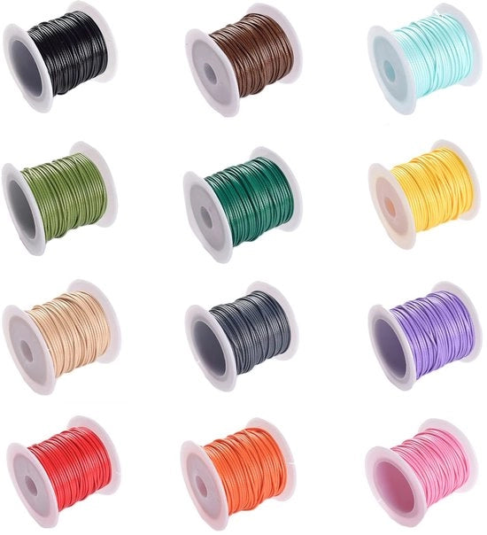 Cordone in Nylon 12 Rolli - Cordone in Tessuto di Cotone - Cordone in Poliestere - Arredamento per Fai da Te - Collane/Bracciali - Resistente all'Acqua/Adattabile - Corda