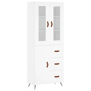 Credenza | Madia | Buffet da pranzo | Armadio da pranzo Bianca 69,5x34x180 cm in Legno Multistrato