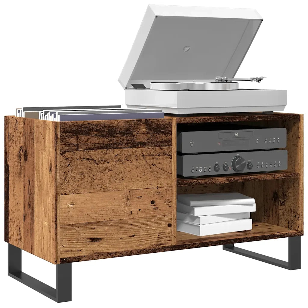 vidaXL Mobile Porta Dischi Legno Antico 84,5x38x48cm Legno Multistrato