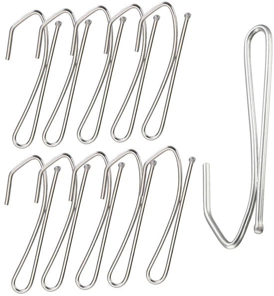 Haken per Corda Metalliche per Piegatura - 100 Unità - Sostenibili - Adatti per Tende/Porte/Doccia - Installazione Facile