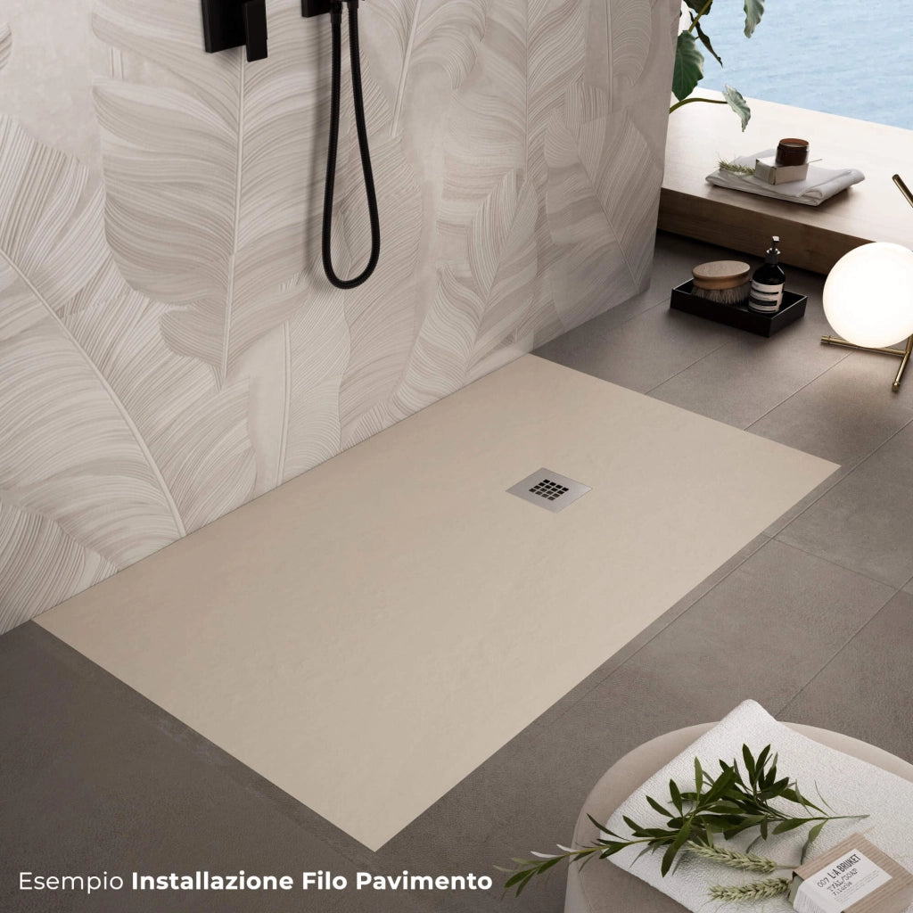 Piatto Doccia in Pietra 75x140 cm Bonussi Ardesia Everest Crema