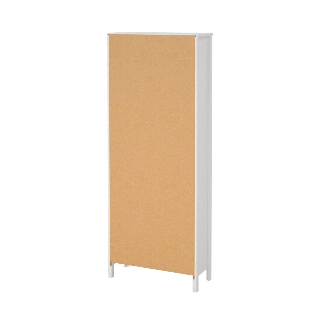 Libreria Sinlaku, Scaffale da ufficio, Mobile portalibri, Biblioteca, 78x33 h199 cm, Bianco