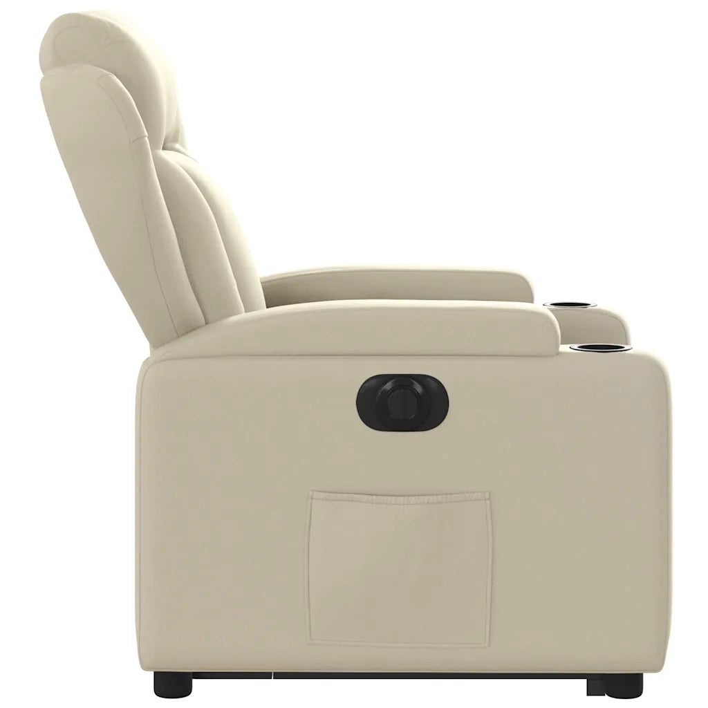 Poltrona Alzapersona Reclinabile Crema in Similpelle 3204559