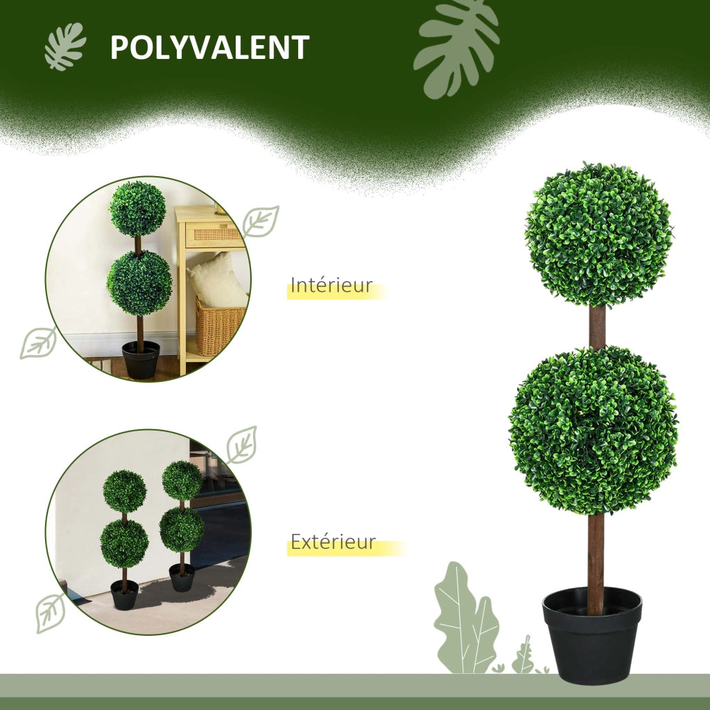 2 Alberi Buxus Artificiale ¨C Zephmum ¨C Verde, 90 cm