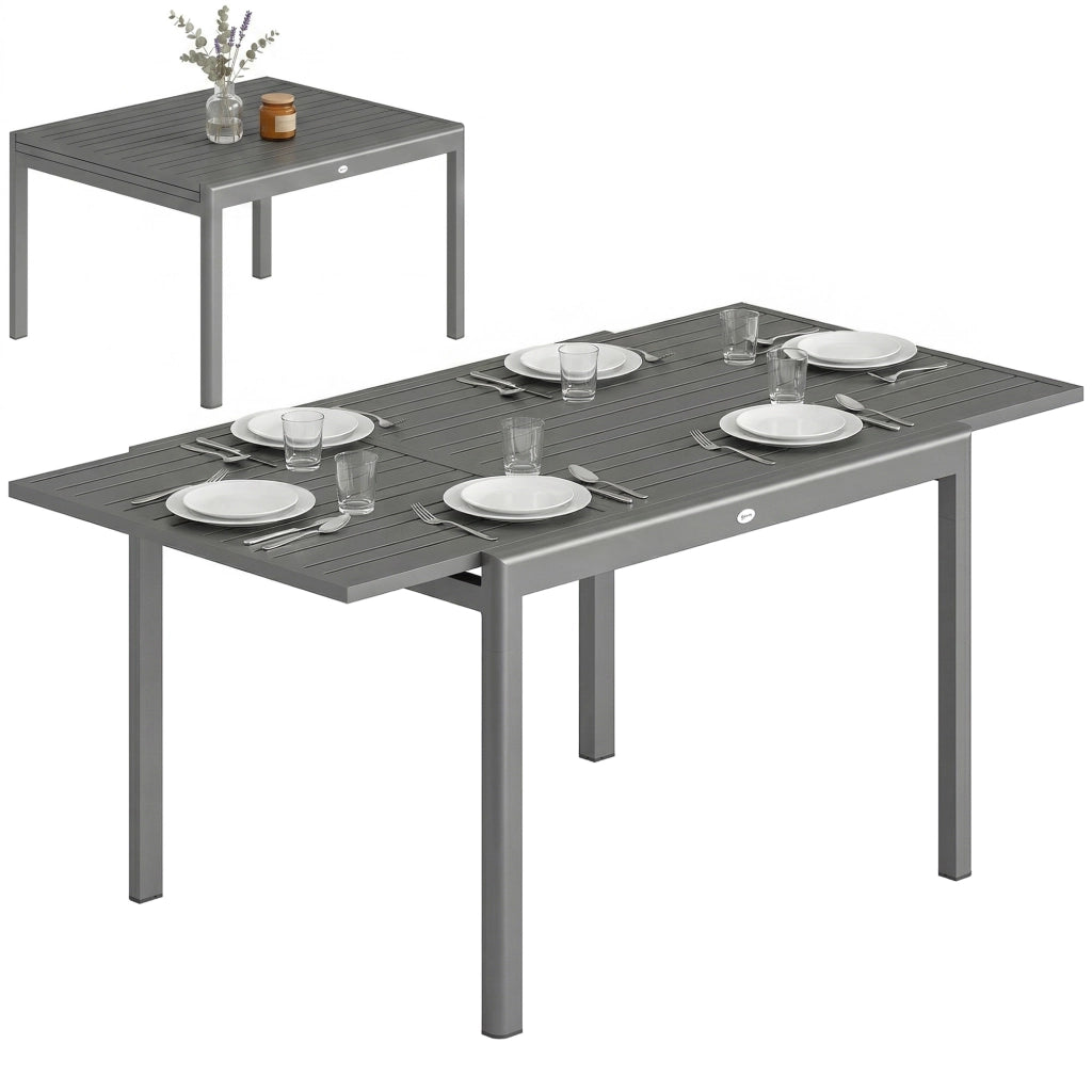 Tavolo da pranzo allungabile ¨C Minimal ¨C grigio scuro, alluminio, 110-170x90x75 cm