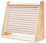 Standarizzatore verticale per gioielli in legno massello, grande organizzatore, vetrina con 10 fessure per collane, orecchini, gioielli, anelli, piccoli ornamenti (bianco)