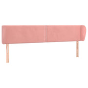 Testiera | Testata ad Orecchio Rosa 163x23x78/88 cm in Velluto