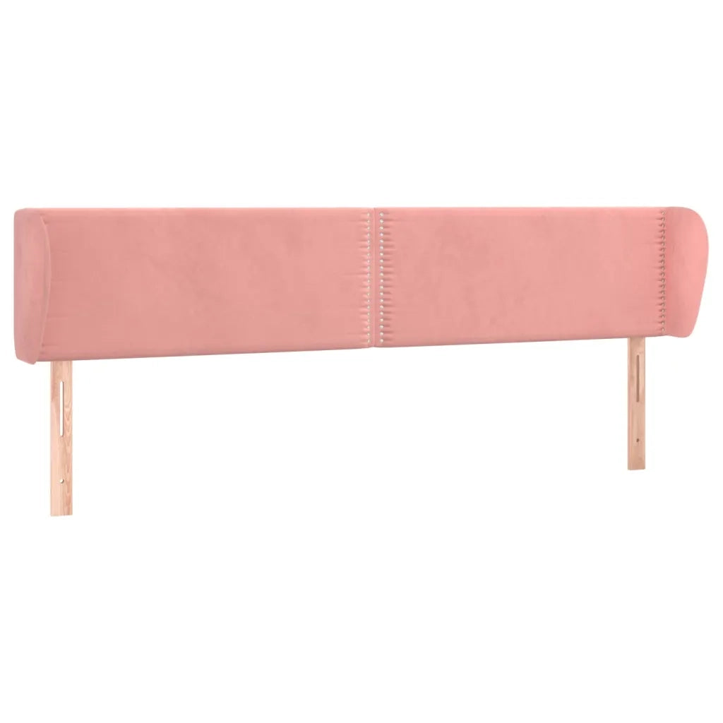 Testiera | Testata ad Orecchio Rosa 163x23x78/88 cm in Velluto