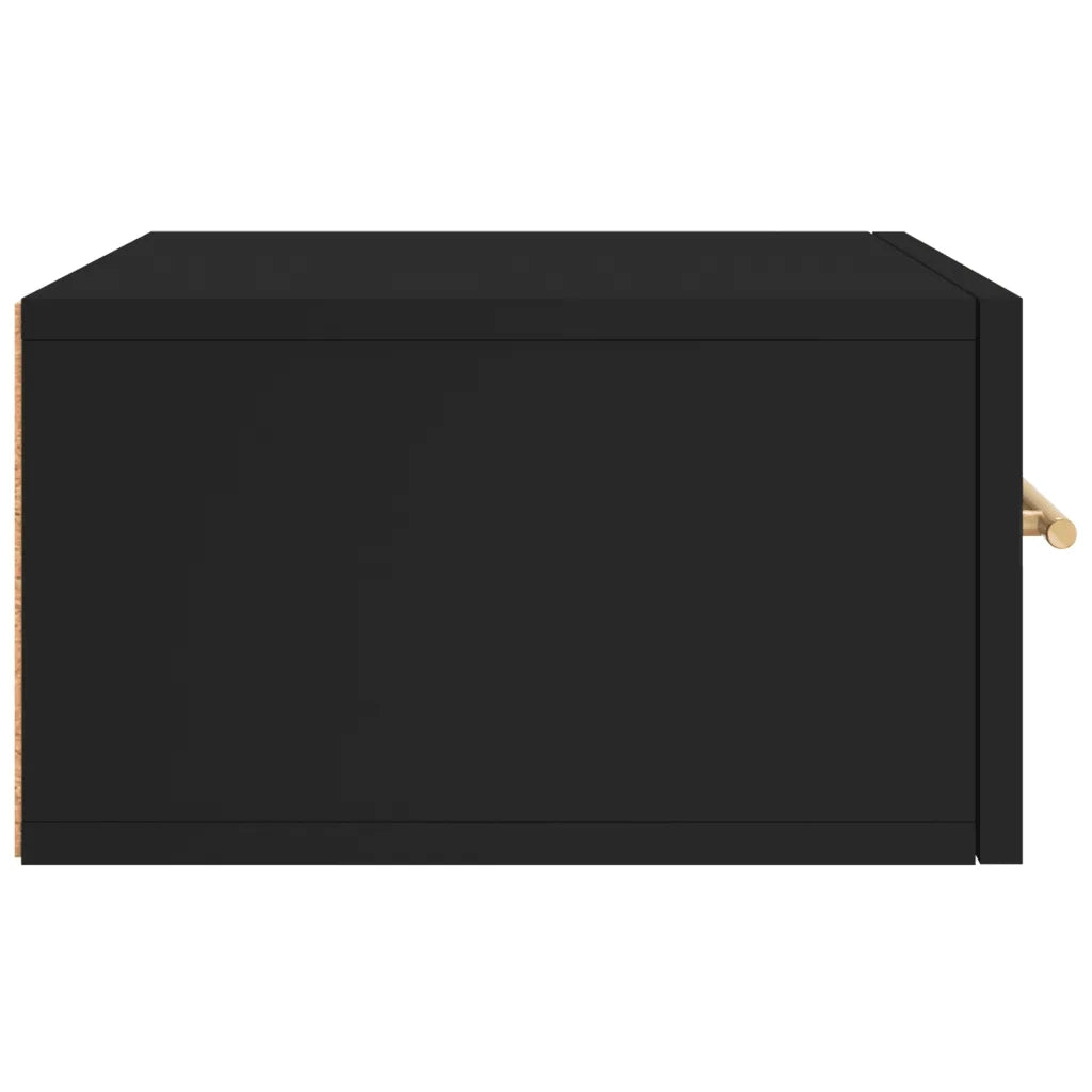 Comodino a Muro-Tavolino da notte sospeso Nero 35x35x20 cm